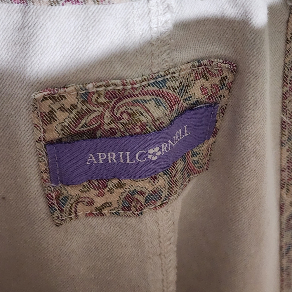 April Cornell Paisley Pink & Cream Cotton Overalls - Picture 4 of 6